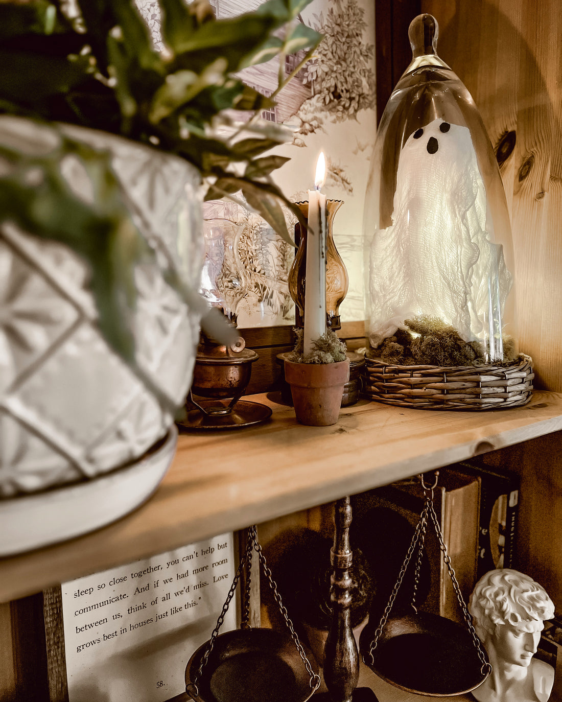 DIY Ghost in a Cloche: Pottery Barn Dupe