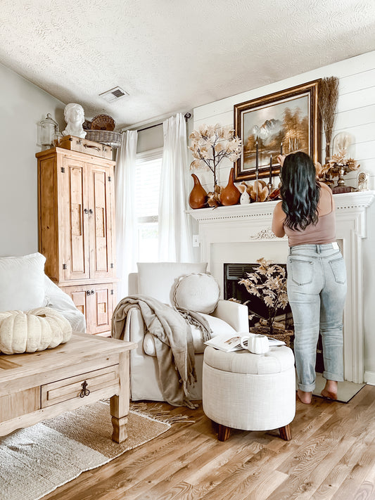 Brynn Swivel Chair from World Market: Cozy Cottage Living Room